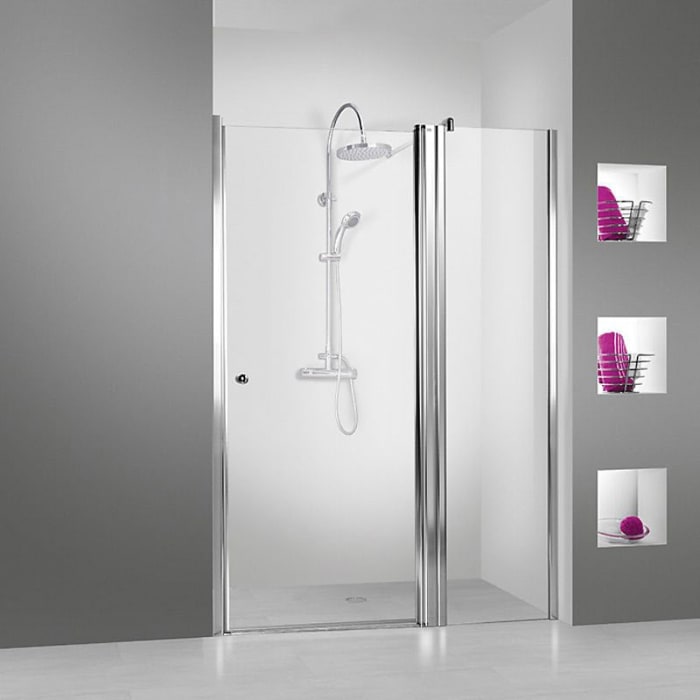 Breuer ELANA 6 Drehtür für Nische 120 cm mit Festteil, Anschlag rechts mit CER+ Beschichtung