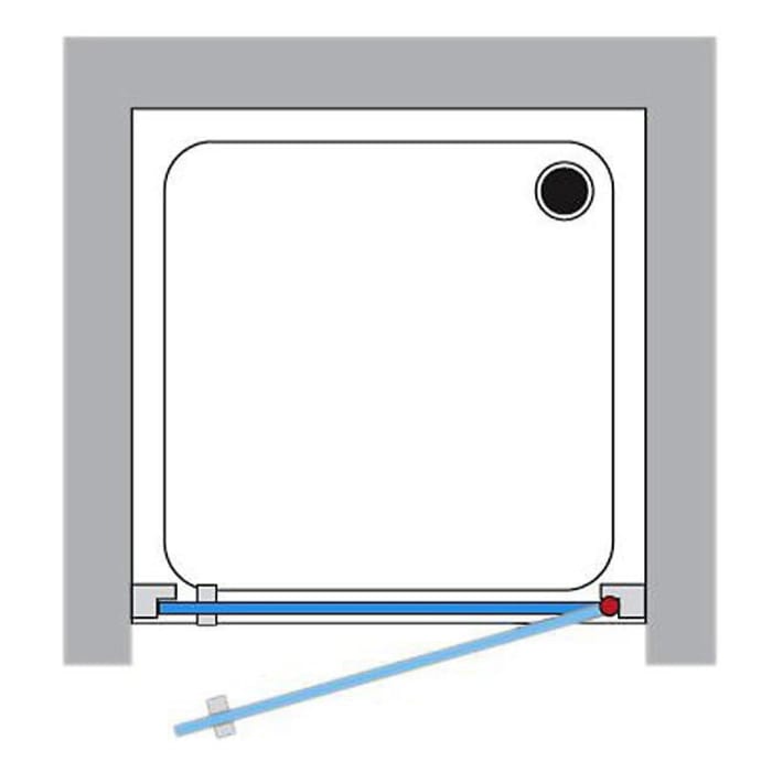 Breuer ELANA 6 Drehtür DT für Nische 90 x 200 cm, Anschlag rechts mit CER+ Beschichtung