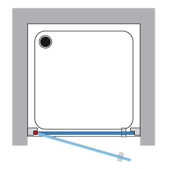 Breuer ELANA 6 Drehtür DT für Nische 100 x 200 cm, Anschlag links mit CER+ Beschichtung