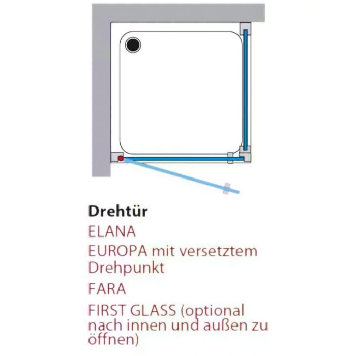Breuer ELANA 6 Drehtür DT 100 x 200 cm mit Bogengriff, Anschlag links mit CER+ Beschichtung