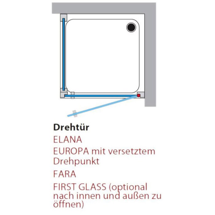Breuer ELANA 6 Drehtür DT 100 x 200 cm, Anschlag rechts mit CER+ Beschichtung