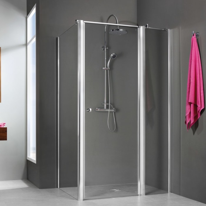 Breuer ELANA 6 Drehtür für Seitenwand mit Festteil 90 cm, Anschlag rechts mit CER+ Beschichtung