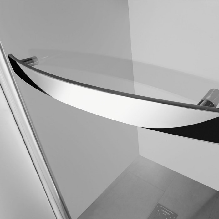 Breuer ELANA 6 Drehtür mit Bogengriff für Seitenwand mit Festteil 120 cm, Anschlag links