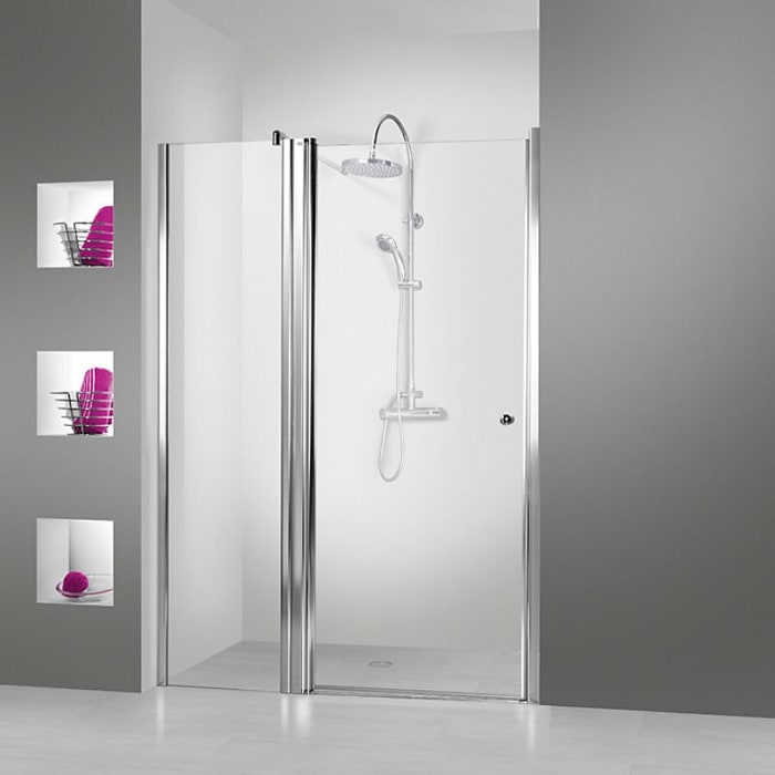 Breuer ELANA 6 Drehtür für Nische 120 cm mit Festteil, Anschlag links