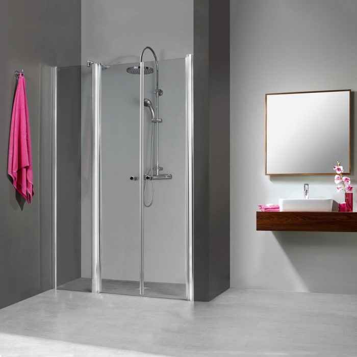 Breuer ELANA 6 Pendeltür FSW für Nische 90 cm, Nebenteil links mit CER+ Beschichtung