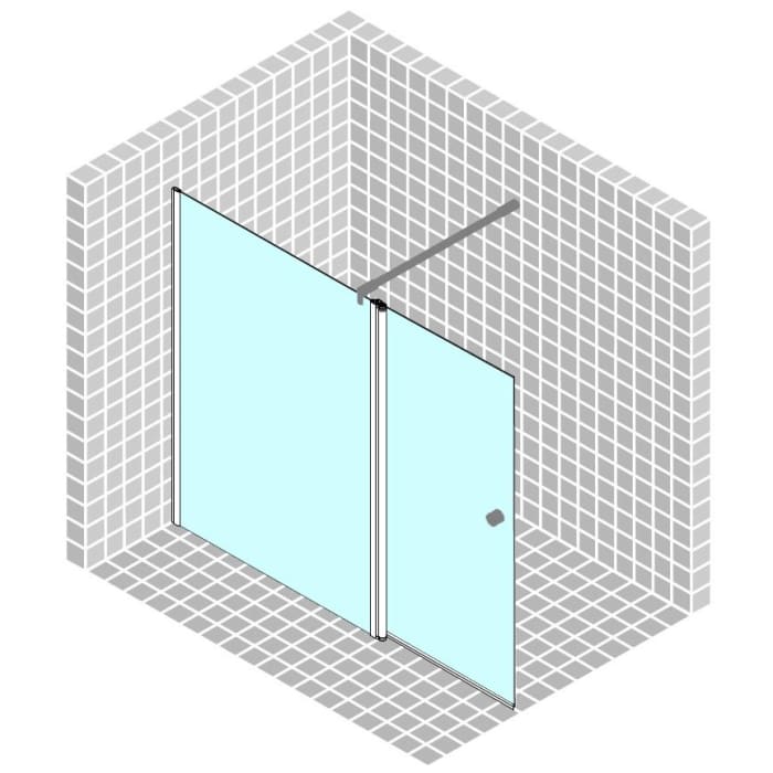 Breuer Entra Walk In Seitenwand mit beweglichem Seitenteil über Eck 140 cm, Anschlag links mit CER+ Beschichtung