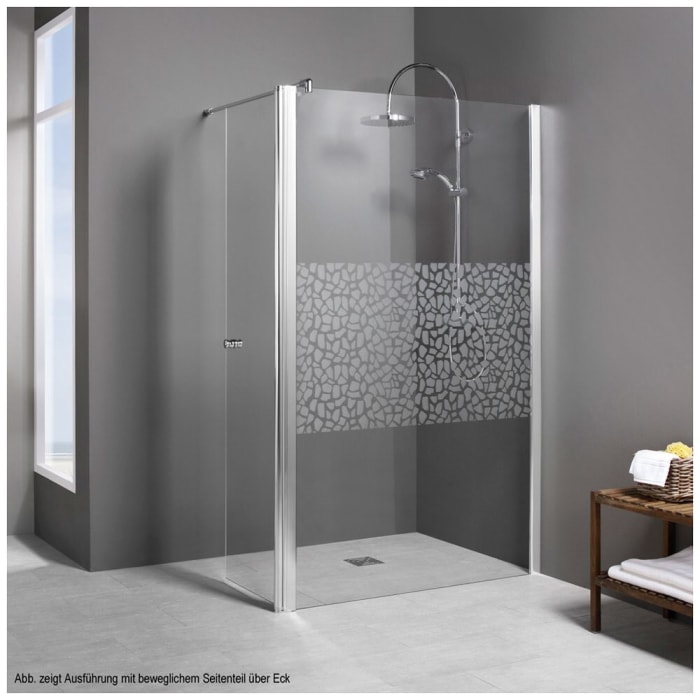 Breuer Entra Walk In Seitenwand mit beweglichem Seitenteil in einer Flucht Sondermaß, Anschlag rechts