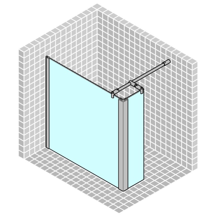 Breuer Entra Walk-In Seitenwand mit festem Element über Eck Sondermaß, mit CER+ Beschichtung