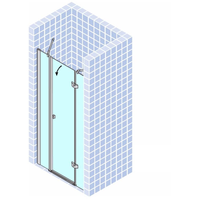 Breuer Espira Drehtür für Nische mit Frontseitenwand, Sondermaß, Anschlag rechts