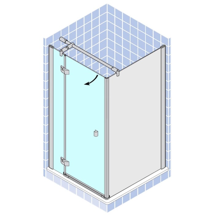 Breuer Espira Drehtür für Seitenwand DTSW 80 x 195 cm, Anschlag links mit CER+ Beschichtung