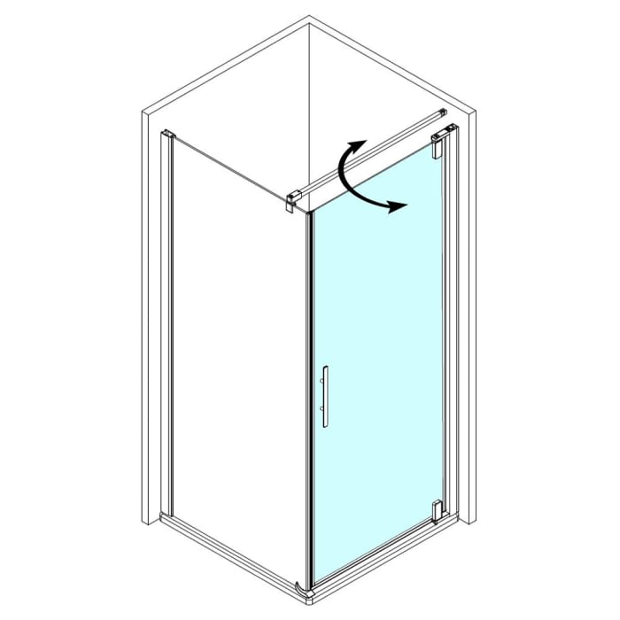Breuer Europa Design Drehtür für Seitenwand 100 cm, Anschlag rechts mit CER+ Beschichtung