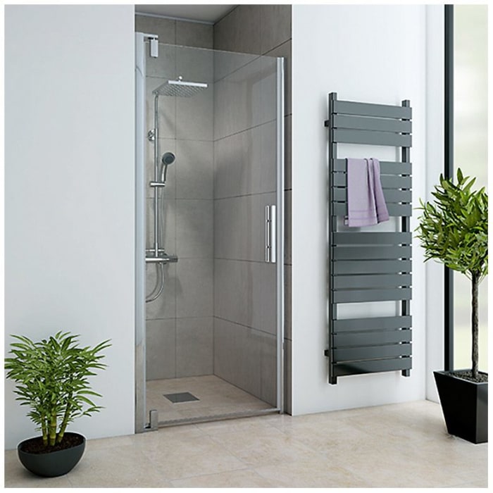 Breuer Europa Design Drehtür für Nische 80 cm, Anschlag links mit CER+ Beschichtung