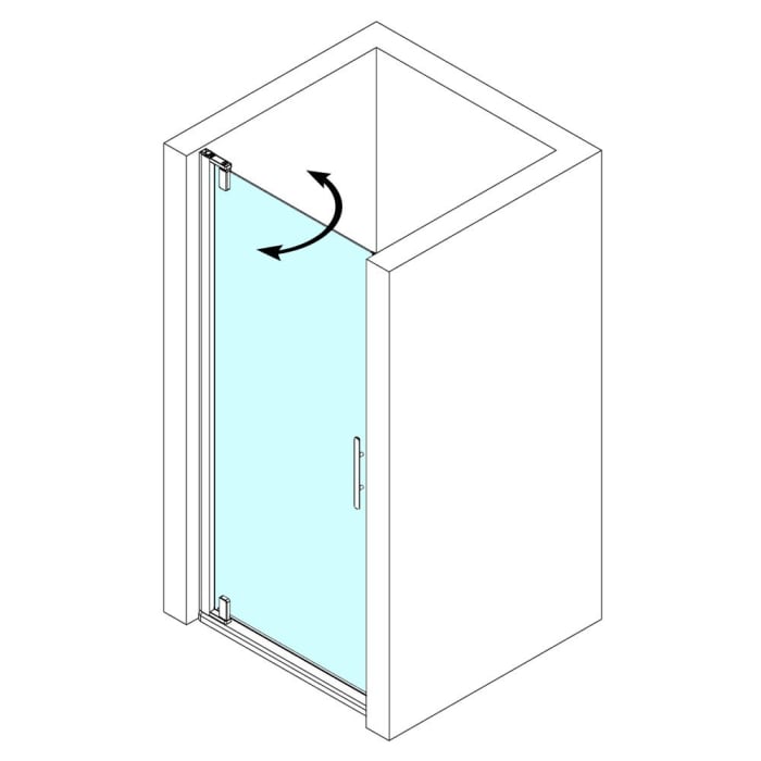 Breuer Europa Design Drehtür für Nische 80 cm, Anschlag links mit CER+ Beschichtung