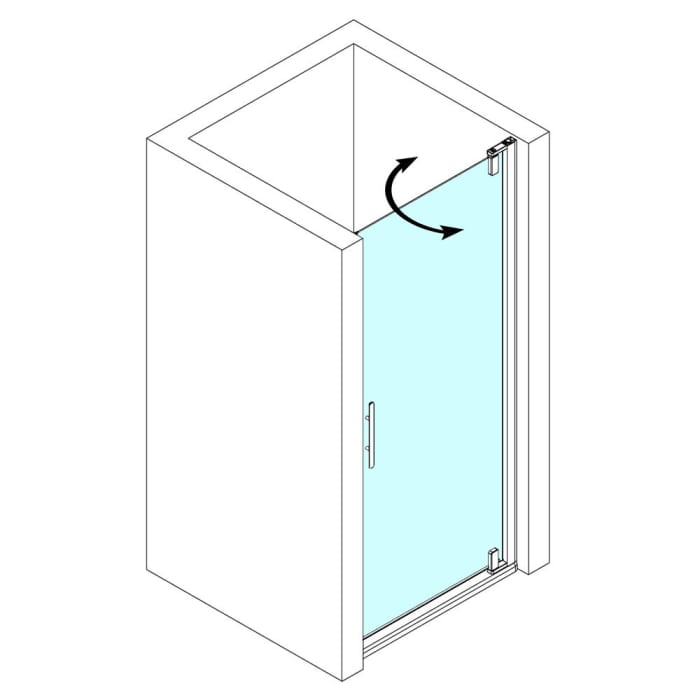 Breuer Europa Design Drehtür für Nische 80 cm, Anschlag rechts mit CER+ Beschichtung