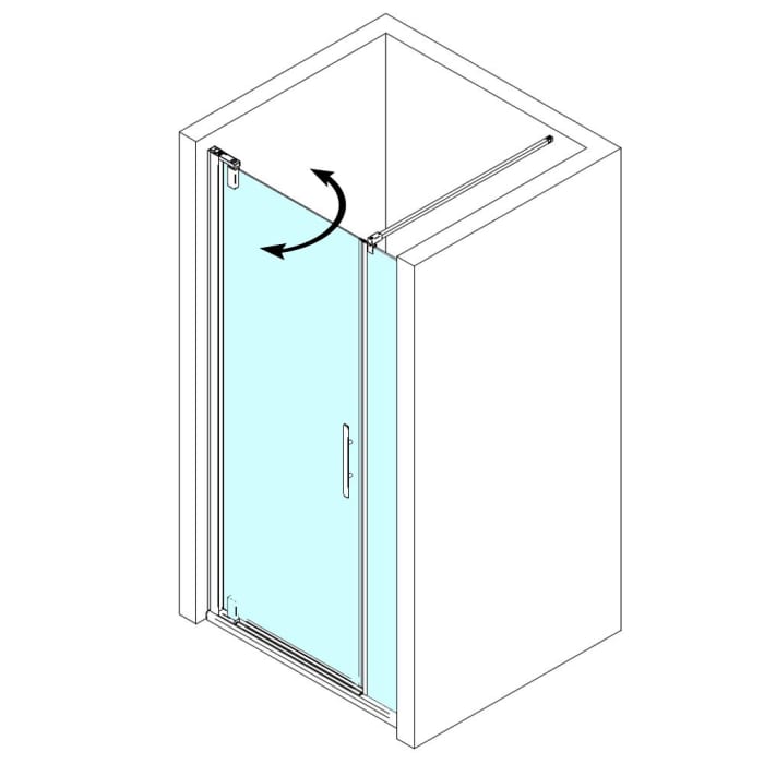 Breuer Europa Design Drehtür für Nische mit Frontseitenwand 120 cm, Anschlag links mit CER+ Beschichtung