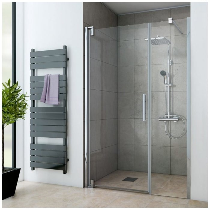 Breuer Europa Design Drehtür für Nische mit Frontseitenwand 120 cm, Anschlag links