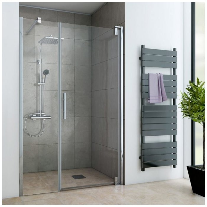 Breuer Europa Design Drehtür für Nische mit Frontseitenwand 120 cm, Anschlag rechts mit CER+ Beschichtung