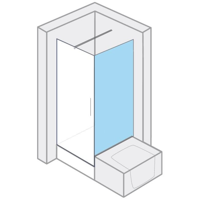 Breuer Europa Design Badewannenseitenwand rechts 90 cm für Drehtür