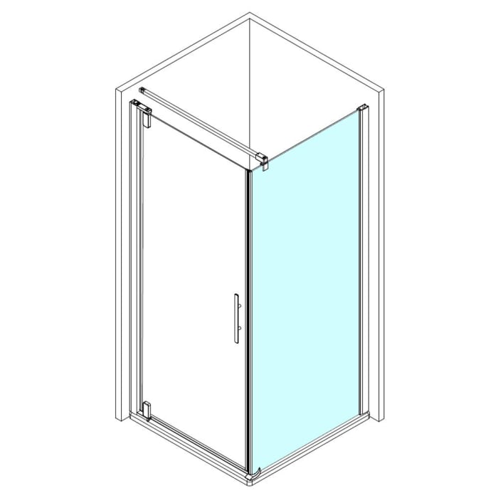 Breuer Europa Design Seitenwand rechts 100 cm für Drehtür, mit CER+ Beschichtung