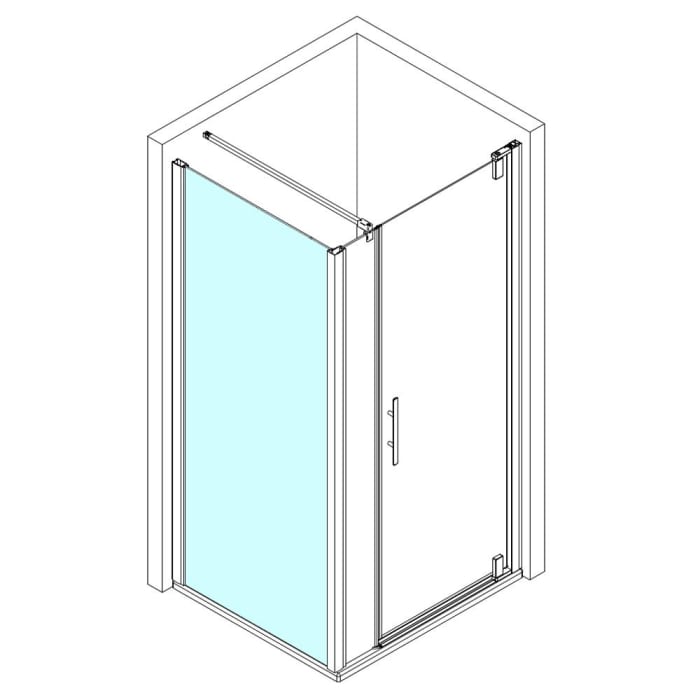 Breuer Europa Design Seitenwand links 90 cm für Drehtür mit Festelement, mit CER+ Beschichtung