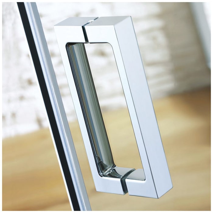 Breuer FIRST GLASS Drehtür mit Seitenwand links und Stangengriff