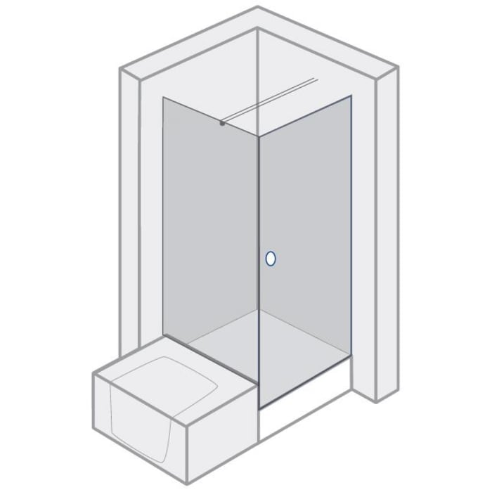 Breuer FIRST GLASS Drehtür rechts und Badewannenseitenwand links