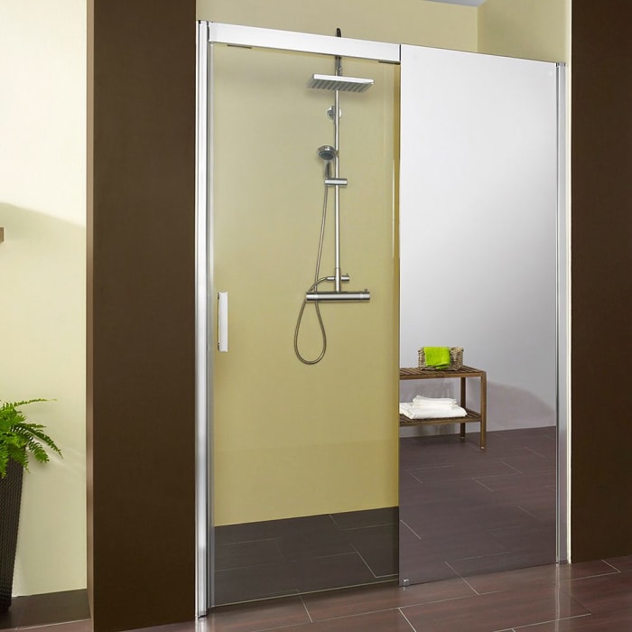 Breuer Panorama Soft & Silent Schiebetür 2-teilig für Nische 120 cm, Anschlag rechts