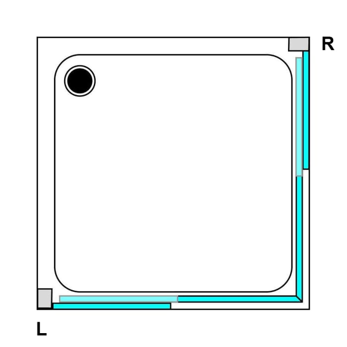 Breuer Fara Diagonaleinstieg DE2 80 - 90 x 185 cm, mit CER+ Beschichtung
