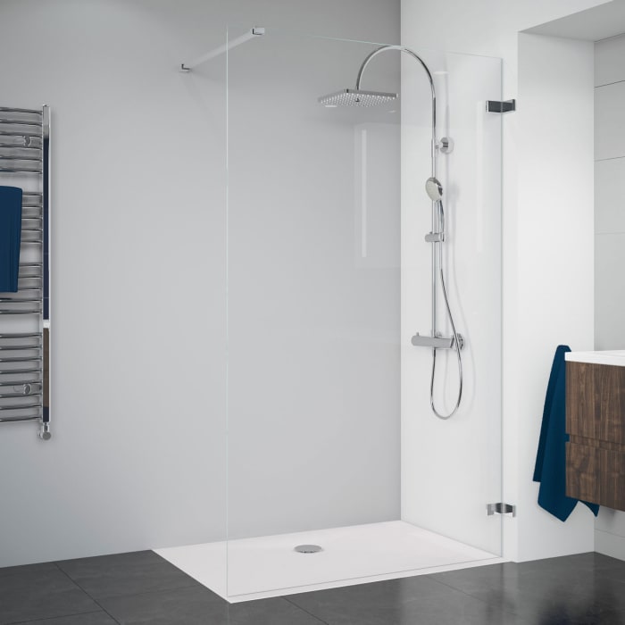 Breuer Panorama Walk-In Seitenwand SW-alleinstehend rahmenlos, Sondermaß mit CER+ Beschichtung