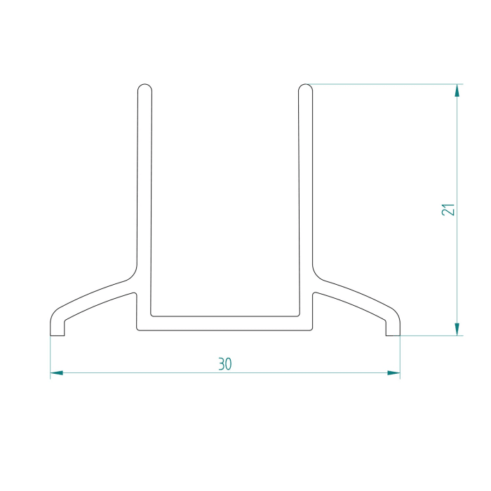 Breuer Fara Ersatz-Wandanschlussprofil zu Badewannenfaltwand 0752