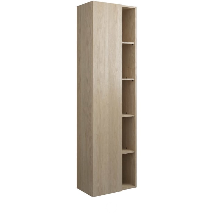 burgbad Badu Hochschrank 50 cm, 1 Tür, Anschlag links, 1 Regal