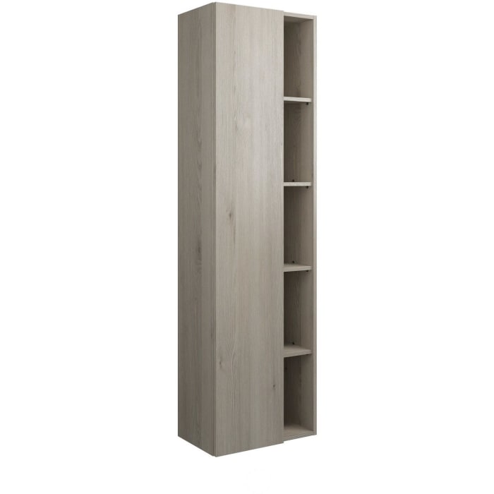 burgbad Badu Hochschrank 50 cm, 1 Tür, Anschlag links, 1 Regal, LED-Beleuchtung