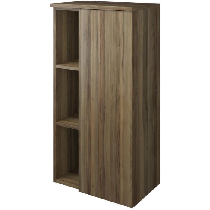 burgbad Badu Halbhoher Schrank 50 cm, 1 Tür, Anschlag rechts, 1 Regal, LED-Beleuchtung