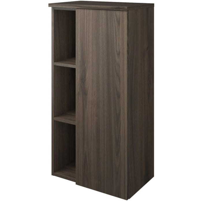 burgbad Badu Halbhoher Schrank 50 cm, 1 Tür, Anschlag rechts, 1 Regal, LED-Beleuchtung
