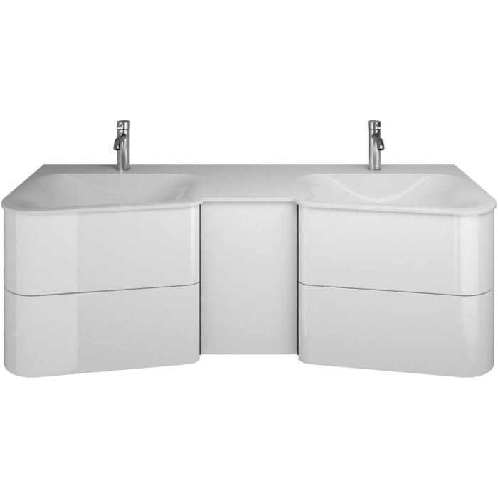 burgbad Badu Mineralguss-Waschtisch inkl. Waschtischunterschrank 152 cm, 1 Tür, Anschlag rechts