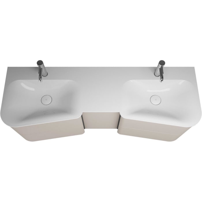 burgbad Badu Mineralguss-Waschtisch inkl. Waschtischunterschrank 152 cm, 1 Tür, Anschlag rechts