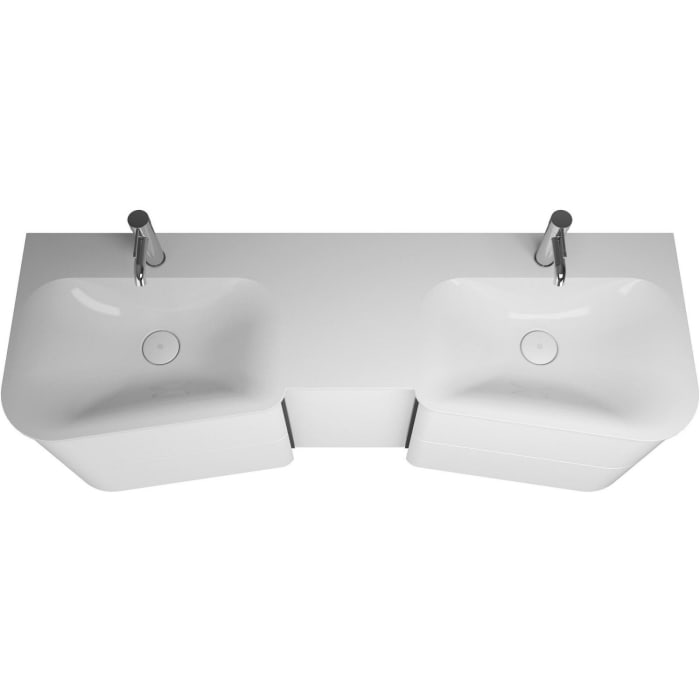 burgbad Badu Mineralguss-Waschtisch inkl. Waschtischunterschrank 152 cm, 1 Tür, Anschlag rechts