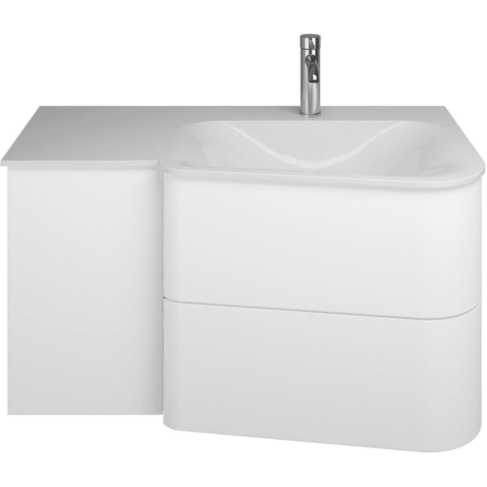 burgbad Badu Mineralguss-Waschtisch inkl. Waschtischunterschrank 92 cm, Becken rechts