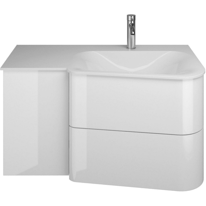 burgbad Badu Mineralguss-Waschtisch inkl. Waschtischunterschrank 92 cm,  Becken rechts