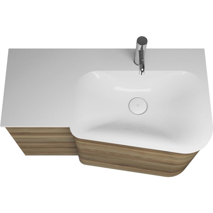 burgbad Badu Mineralguss-Waschtisch inkl. Waschtischunterschrank 92 cm, Becken rechts