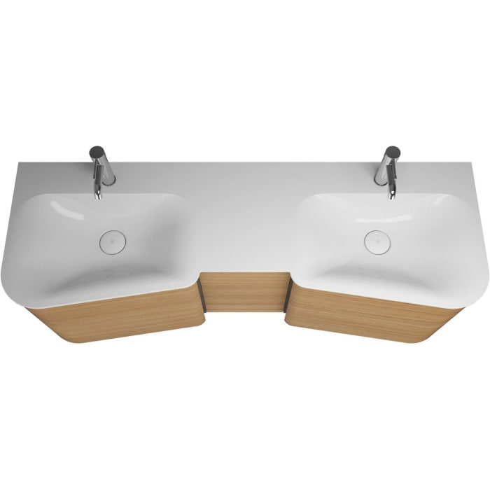 burgbad Badu Mineralguss-Waschtisch inkl. Waschtischunterschrank 152 cm, 1 Tür, Anschlag links