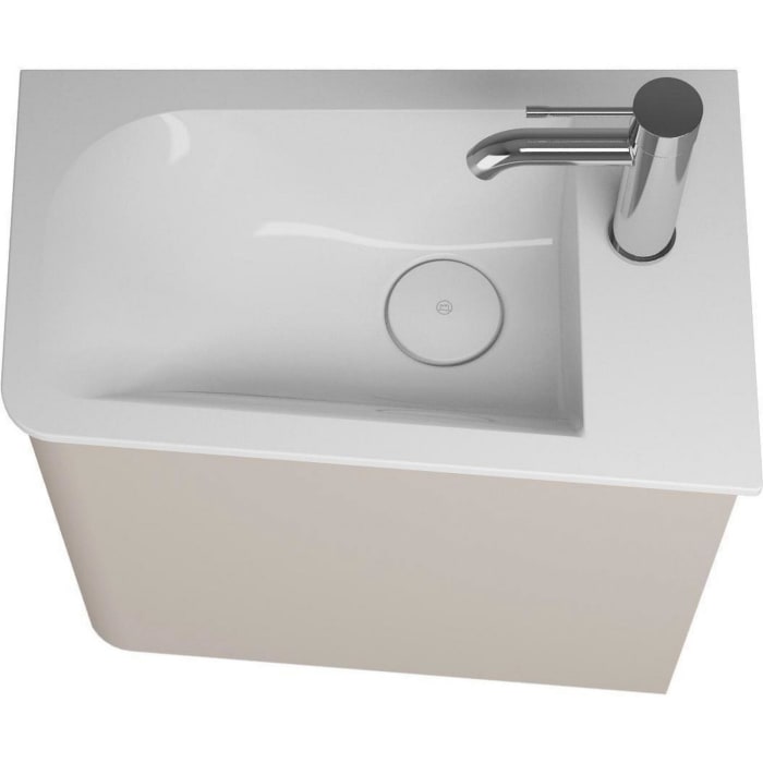 burgbad Badu Mineralguss-Waschtisch inkl. Waschtischunterschrank 52 cm, 1 Tür, Anschlag rechts