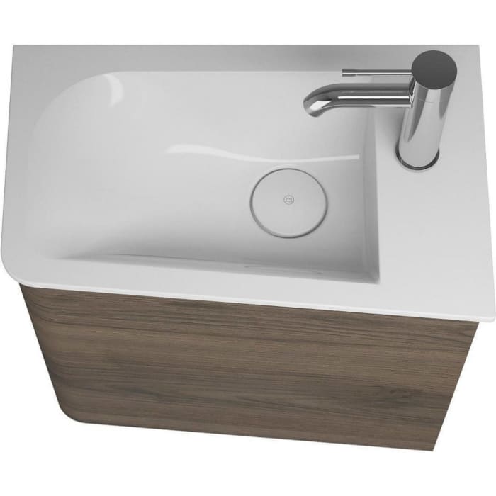 burgbad Badu Mineralguss-Waschtisch inkl. Waschtischunterschrank 52 cm, 1 Tür, Anschlag rechts