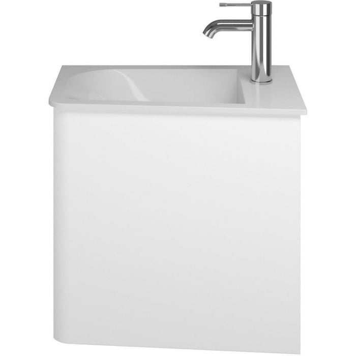 burgbad Badu Mineralguss-Waschtisch inkl. Waschtischunterschrank 52 cm, 1 Tür, Türanschlag rechts