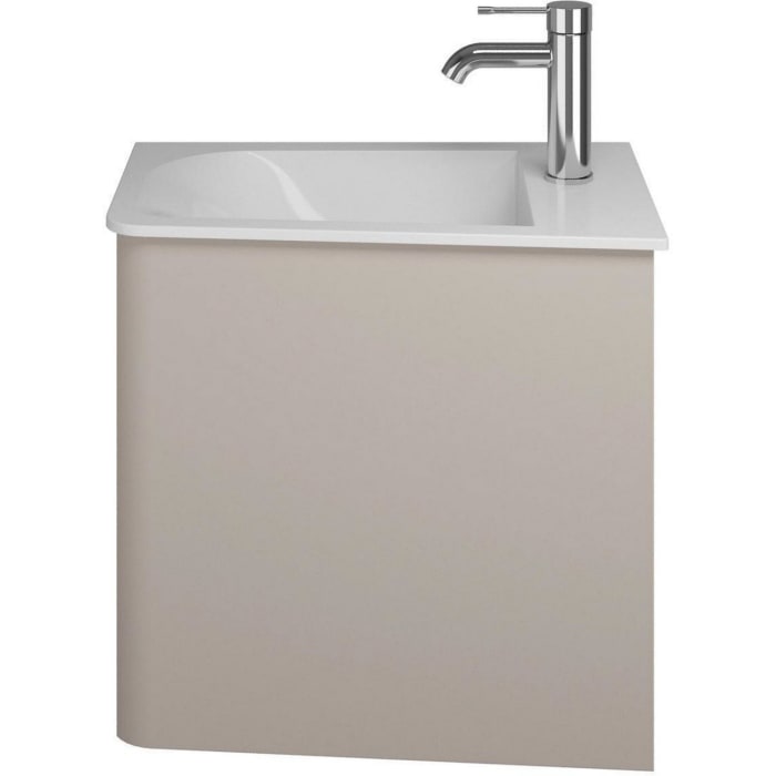 burgbad Badu Mineralguss-Waschtisch inkl. Waschtischunterschrank 52 cm, 1 Tür, Anschlag rechts