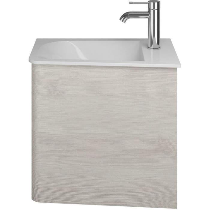 burgbad Badu Mineralguss-Waschtisch inkl. Waschtischunterschrank 52 cm, 1 Tür, Anschlag rechts