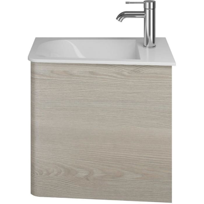 burgbad Badu Mineralguss-Waschtisch inkl. Waschtischunterschrank 52 cm, 1 Tür, Türanschlag rechts