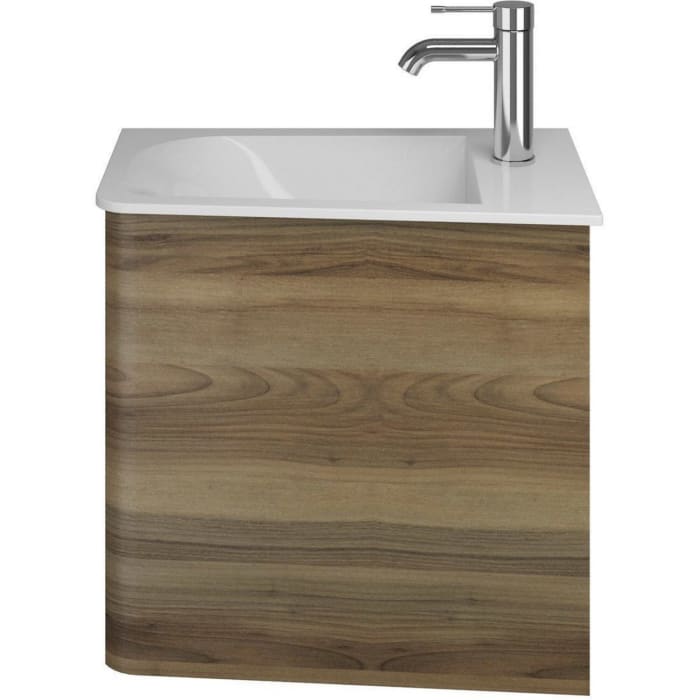 burgbad Badu Mineralguss-Waschtisch inkl. Waschtischunterschrank 52 cm, 1 Tür, Türanschlag rechts