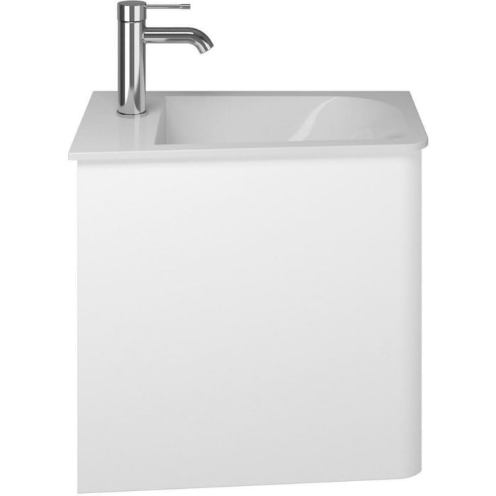 burgbad Badu Mineralguss-Waschtisch inkl. Waschtischunterschrank 52 cm, 1 Tür, Anschlag links