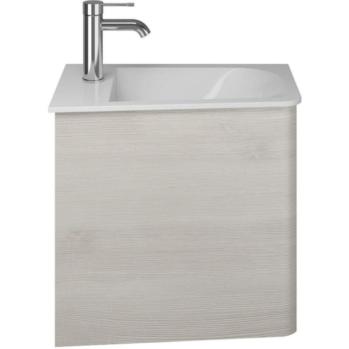 burgbad Badu Mineralguss-Waschtisch inkl. Waschtischunterschrank 52 cm, 1 Tür, Anschlag links